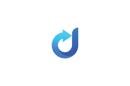 Letter D Arrow Logo for Corporate Identity and Startup Branding