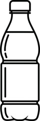 A simple line drawing of a plastic soda bottle