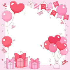 pink balloon celebration frame 1