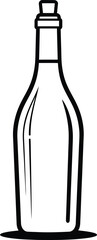 A simple line drawing of a wine bottle