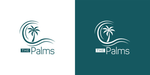 Obraz premium Modern Palm Logo Design for Tropical, Travel and Nature Branding