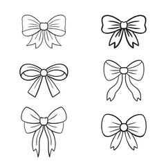 Hand-drawn elegant bows set