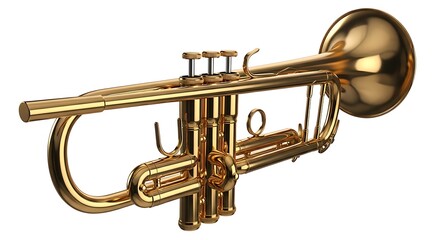 Obraz premium brass trumpet isolated on white