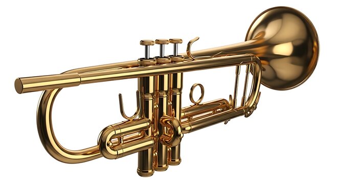 brass trumpet isolated on white
