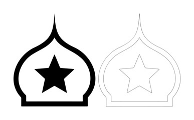 Stylized Islamic dome silhouette with a star emblem
