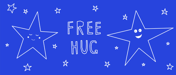 Funny Childish Card background. Sweet Dream and Good Night Sleep Theme. Cute Cartoon Star Character. Vibrant Positive Happy Imperfect Application Shape Illustration Design