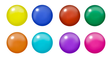 光る丸いボタンのアイコンセット