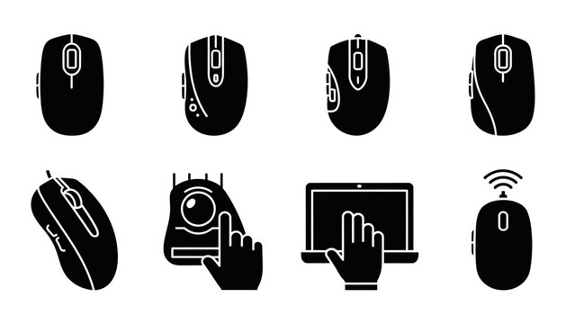 Computer mouse icon set designs.