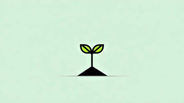 Minimalist plant sprout illustration