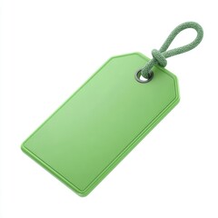 Blank green sale tag with string attached