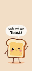 Toast Cartoon with Quote