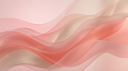 Obraz premium Abstract Soft Wave Background with Flowing Pastel Peach and Pink Layers