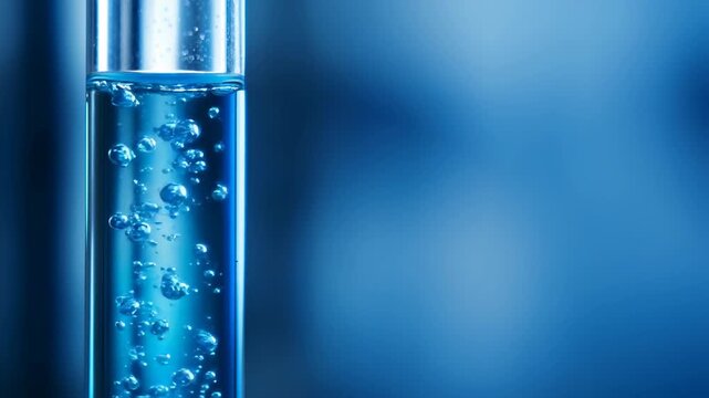 Laboratory glass tube water bubble hardware cooling distribution units for ai center pipeline blue liquid chemistry technology detail design concept
