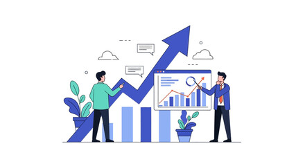 Obraz premium Modern Business and Corporate Workflow Flat Vector Illustration Set