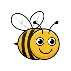 Obraz premium Smiling cartoon bee with big eyes.