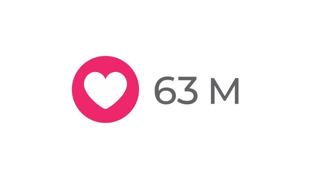 A minimalist social media counter showing 100 million likes. Concept of viral success, digital engagement, and global popularity on a clean white background.