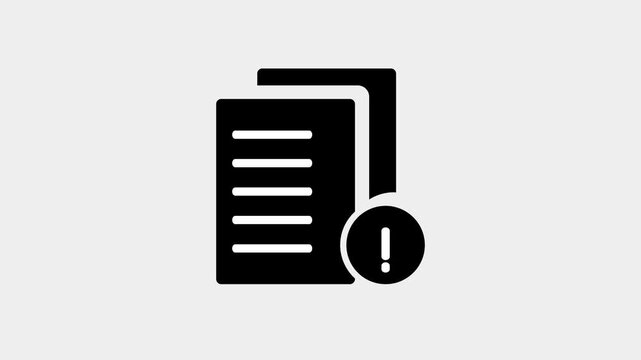 File info icon animated isolated on white background seamless looping