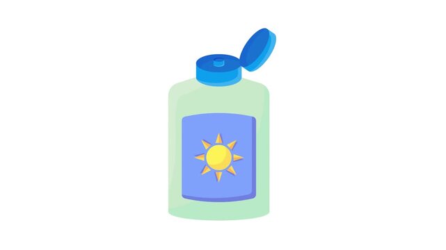 Vector illustration of a sun cream bottle priced at 1 credit, USD $1.