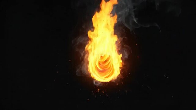 A vibrant red chili pepper is engulfed in flames, creating a fiery and intense visual against a dark background.