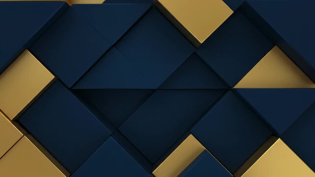 A geometric pattern with dark blue and gold triangular shapes