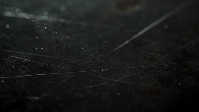 Abstract Scratched Dark Metal Surface Texture Motion Background for Industrial Presentations and Grunge Style Backdrops