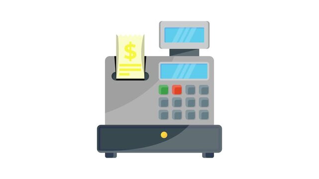  Vector illustration of a cash register with a cash dispenser, showcasing a modern cash machine design.