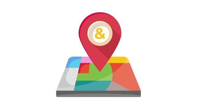 Icon of a map pin, commonly used to mark locations on maps.
