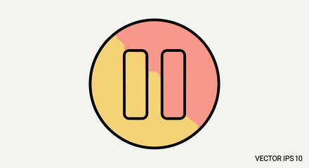 Obraz premium Minimalist Pause Button Icon Design for Media Player Control and User Interface Elements
