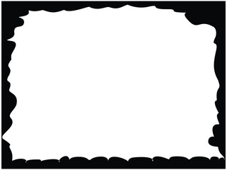 Rectangle frame with wavy inner borders design, vector illustration, isolated on transparent background