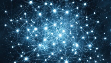 Fototapeta premium Abstract Network of Glowing Nodes - Digital Connectivity and Data Flow.