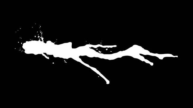 white ink splashes splatter on alpha background