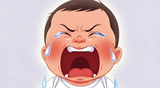 illustration of a baby crying looking for its mother's milk