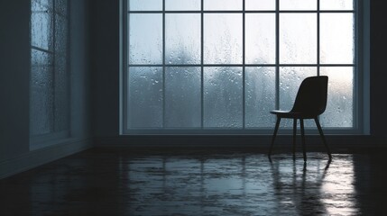 Rainy day solitude by the window