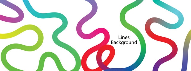 Obraz premium Bold hand drawn colorful curved lines and swirled brush strokes.