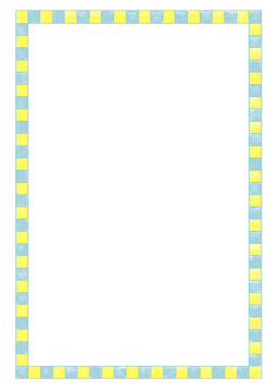 Yellow and Blue Checkered Retro Swimming Pool Tile Transparent A4 Frame border watercolour whimsical hand drawn party invitation poster rsvp summer colour color squares png candy stripe fun school