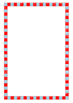 Blue and Red Checkered Retro Swimming Pool Tile Transparent A4 Frame border watercolour whimsical hand drawn party invitation poster rsvp summer colour color squares png candy stripe holiday vacation