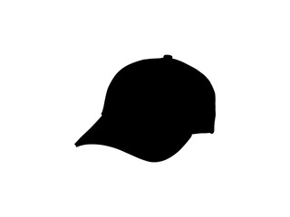 Fototapeta premium Black Silhouette of a Classic Baseball Cap