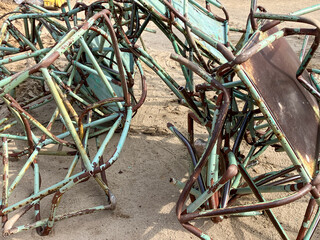 Crushed Steel Jungle Gym in playground