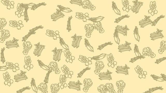 Scattered pasta drawings on yellow backdrop, perfect for food blogs, culinary websites, restaurant menus, and italian cuisine designs.