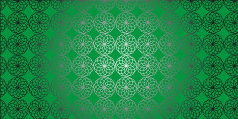 Islamic pattern background in gradient of green and white design elegant art