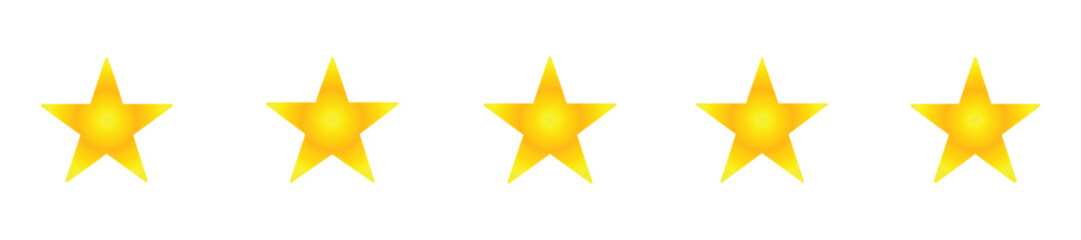 Obraz premium Five stars rating icon in black silhouette and outline style isolated on white.