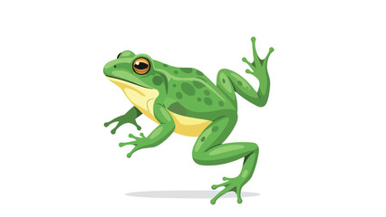 Obraz premium Vibrant green frog illustration in dynamic pose showcasing amphibian elegance and natural charm