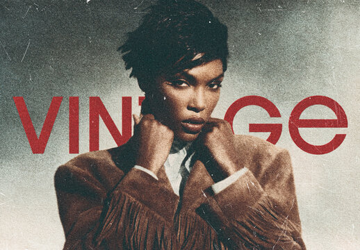 Vintage Grain Photo Effect Mockup