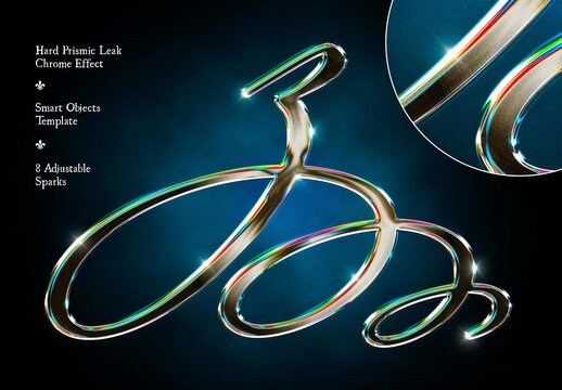 Hard Prismic Leak Chrome Effect Mockup