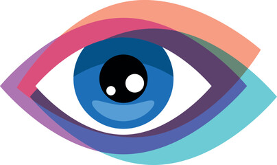 Obraz premium Blue eye logo. Colorful decorative emblem element
