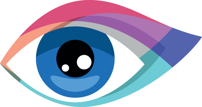 Colorful eye logo. Creative modern vision emblem