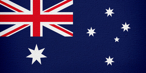 Australia Flag with Wall Texture Background © Rico