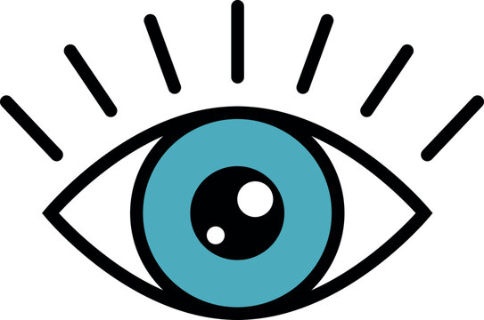 Eye icon. Human sight symbol. Color vision