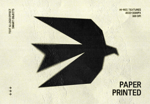 Paper Print Effect Mockup