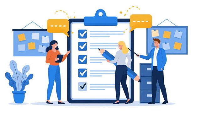 to do list check list by teamwork business animated illustration video

